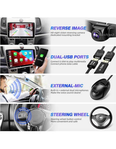 Estéreo de Coche KIA Forte 2009-2012 Android 12 9" Bluetooth