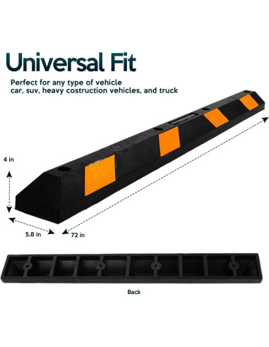 Tope de Goma para Estacionamiento Zone Tech 182.88 cm Resistente