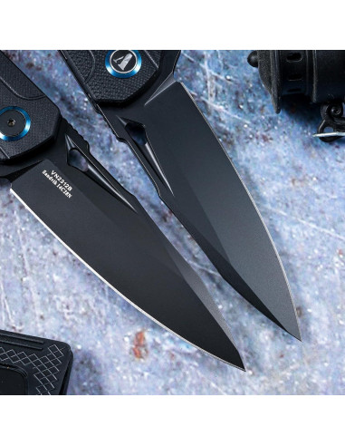 Cuchillo Plegable VNLA EDC Sandvik 14C28N Hoja Negra 93mm