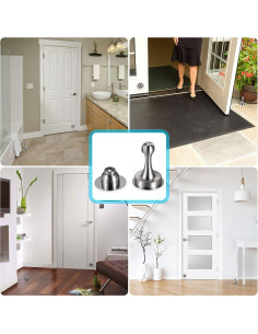 Tope de Puerta Magnético Sumnacon Acero Inoxidable Plata 2