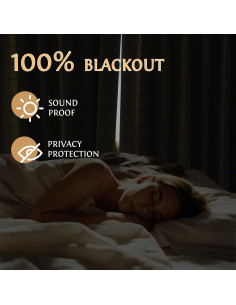 Cortinas de Oscurecimiento Total KGORGE 52x84 Lino Cuadros 2