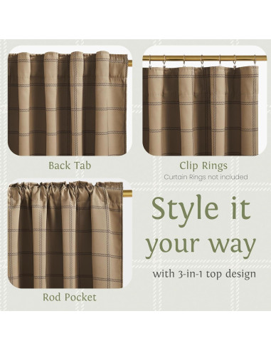 Cortinas de Oscurecimiento Total KGORGE 52x84 Lino Cuadros