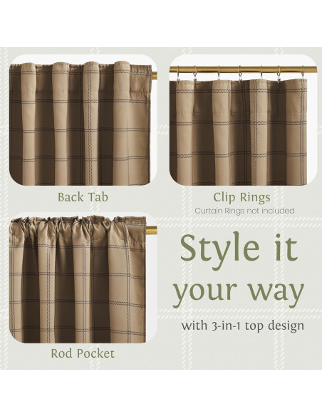 Cortinas de Oscurecimiento Total KGORGE 52x84 Lino Cuadros