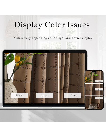 Cortinas de Oscurecimiento Total KGORGE 52x84 Lino Cuadros