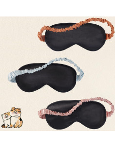 Mascarillas para dormir BERMIFA 3 paquetes de satén suave 2