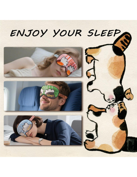 Mascarillas para dormir BERMIFA 3 paquetes de satén suave