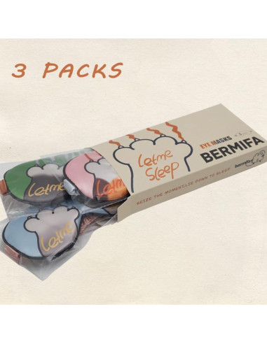 Mascarillas para dormir BERMIFA 3 paquetes de satén suave