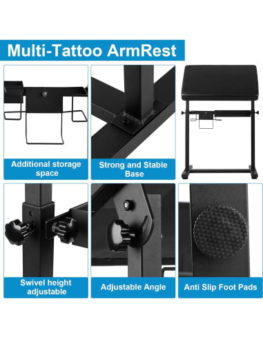 Soporte para brazo de tatuaje PULNDA ajustable con estante