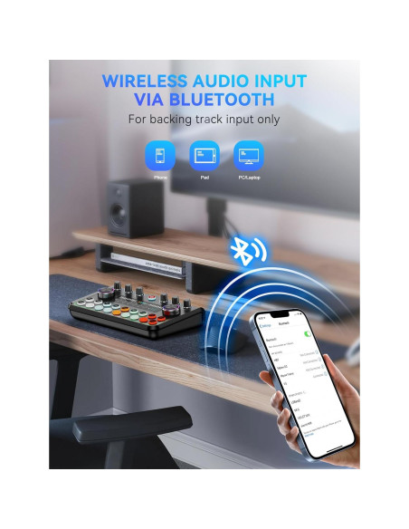 Interfaz de Audio USB Sinwe P99 con Mezclador y Efectos