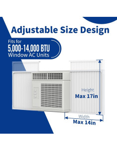 Panel Lateral Ajustable para Aire Acondicionado de Ventana 5000-14000 BTU 2
