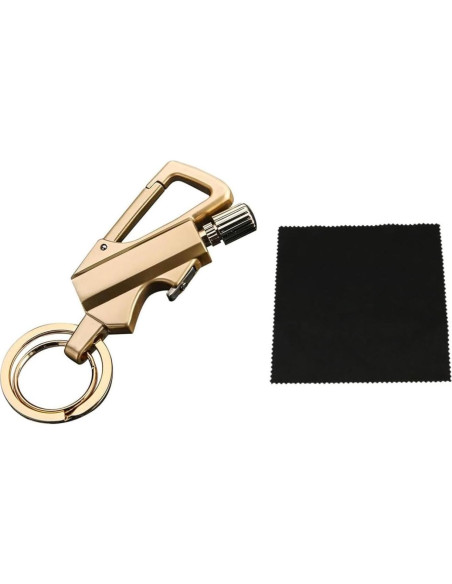Encendedor de Llaveros Genérico Oro 3 en 1 Portátil y Reutilizable