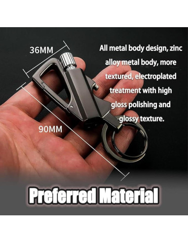 Encendedor de Llaveros Genérico Oro 3 en 1 Portátil y Reutilizable