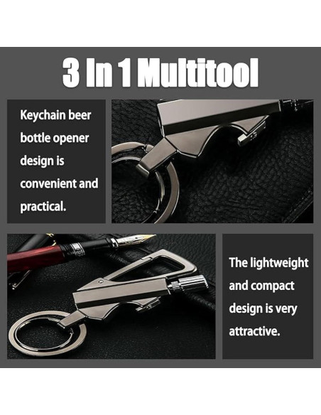 Encendedor de Llaveros Genérico Oro 3 en 1 Portátil y Reutilizable