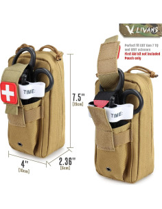 Bolsa Médica Táctica LIVANS IFAK Caqui 2 Paquetes 2