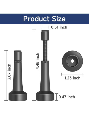 Tope de puerta ajustable Brieieziy negro mate 7.8-11.3cm