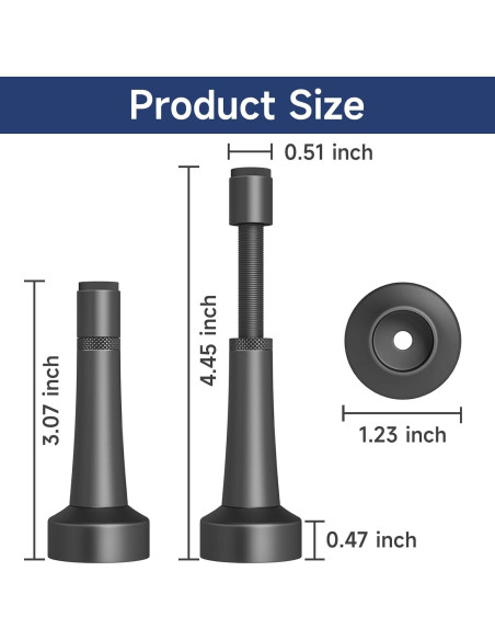 Tope de puerta ajustable Brieieziy negro mate 7.8-11.3cm