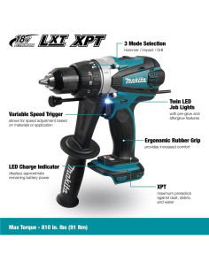 Taladro de Percusión Inalámbrico Makita DHP458Z 18V 2.29kg 2