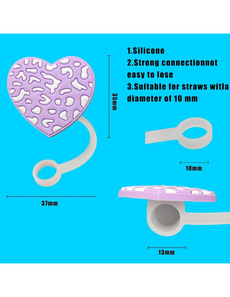12 Tapas de Silicona para Popote LUBNYSO 10mm Reutilizables