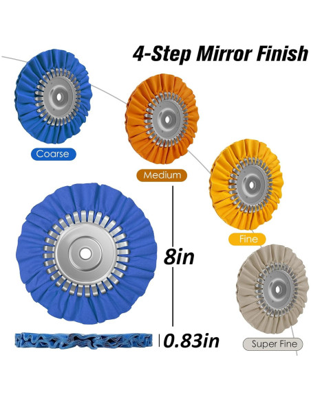 Kit de Pulido de Aluminio 9 Piezas Konvixon 20.32 cm