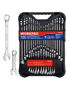 Juego de Llaves Combinadas WORKPRO 32 Piezas Acero Cr-V