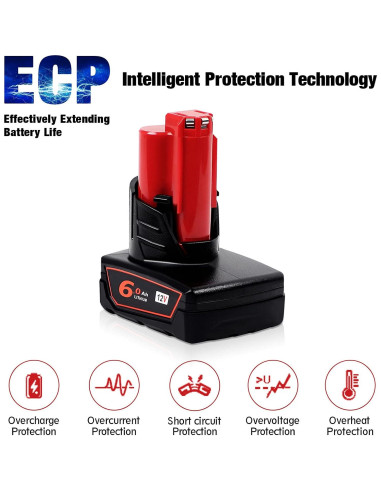 Batería de Litio 6000mAh 12V DSANKE para Milwaukee M12