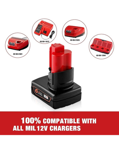Batería de Litio 6000mAh 12V DSANKE para Milwaukee M12