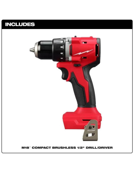 Taladro de Percusión Milwaukee M18 18V Compacto Sin Escobillas