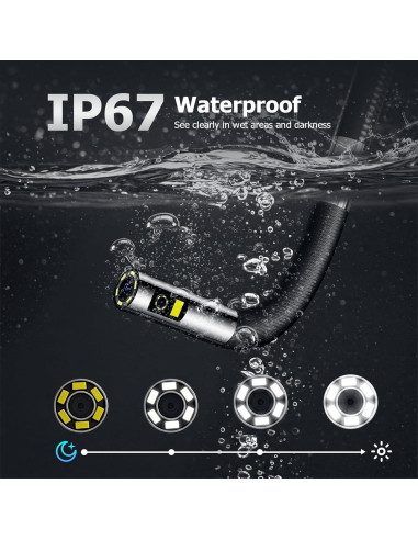 Endoscopio Articulado Doble Lente NIDAGE 1.62m HD Impermeable