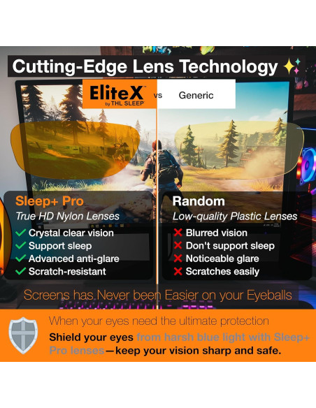 Gafas de bloqueo de luz azul EliteX Carbon naranja unisex