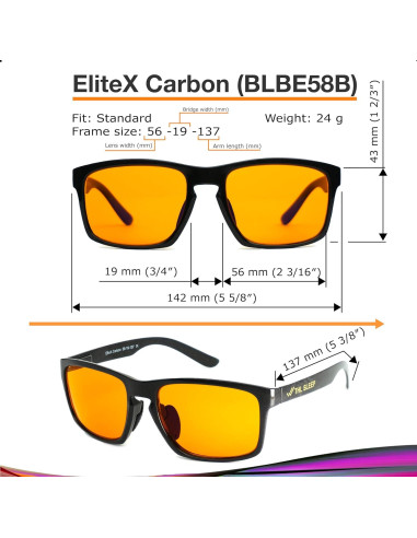 Gafas de bloqueo de luz azul EliteX Carbon naranja unisex