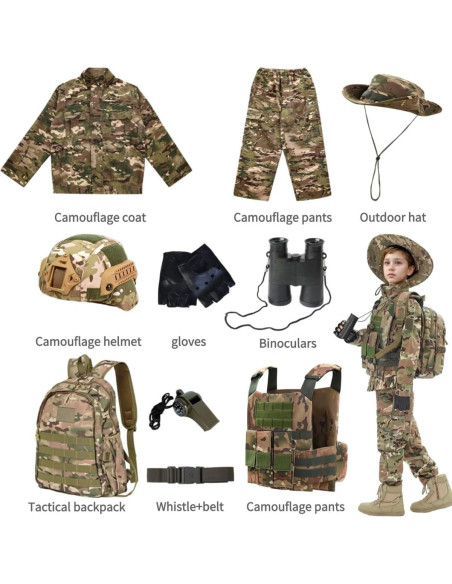 Disfraz Táctico Militar para Niños - Camuflaje Cp - 4-5 Años
