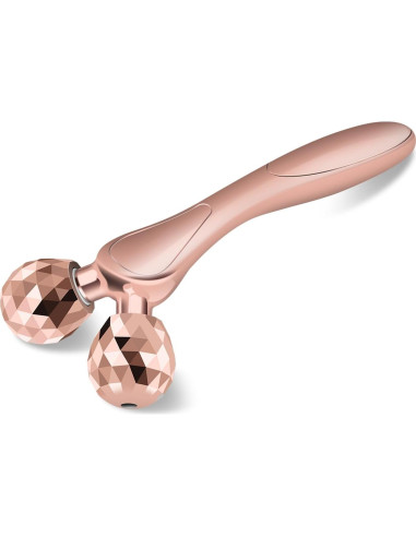 Rodillo de Masaje Facial 3D SZMDLX Oro Rosa, Antienvejecimiento