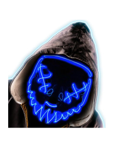Máscara LED Iluminada Halloween Oybete Azul para Adultos