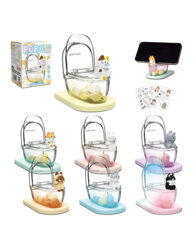 Caja Sorpresa de Gato Choco Teddy - Soporte para Teléfono Mini