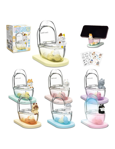 Caja Sorpresa de Gato Choco Teddy - Soporte para Teléfono Mini