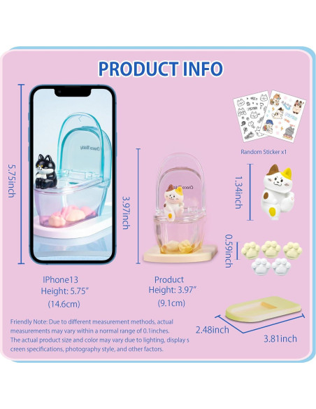 Caja Sorpresa de Gato Choco Teddy - Soporte para Teléfono Mini