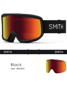Gafas de Nieve Smith Frontier Ajuste Asiático Negro/Rojo 2