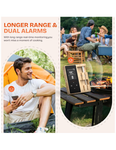 Termómetro de Carne Inalámbrico Joeuao FM2207 con 2 Sensores
