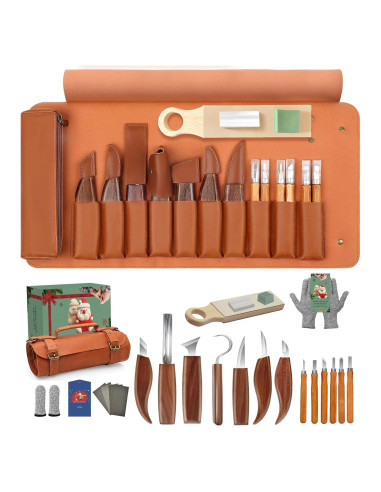 Kit de Tallado en Madera COZYGIFT 29 Piezas con Estuche