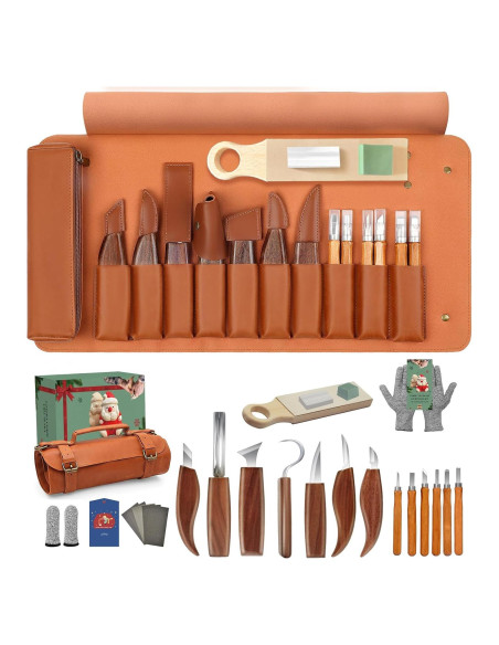 Kit de Tallado en Madera COZYGIFT 29 Piezas con Estuche