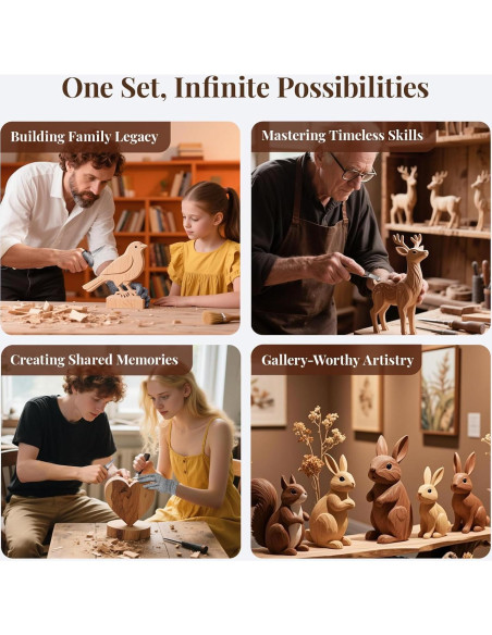 Kit de Tallado en Madera COZYGIFT 29 Piezas con Estuche