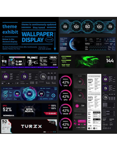 Monitor de Temperatura WOWNOVA 8.8" USB-C Pantalla Secundaria