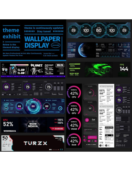 Monitor de Temperatura WOWNOVA 8.8" USB-C Pantalla Secundaria
