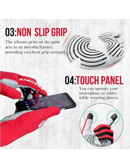 Guantes de Carreras STRASSE Rojo S - Ajuste Elástico y Ventilado