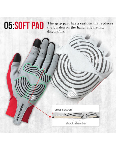 Guantes de Carreras STRASSE Rojo S - Ajuste Elástico y Ventilado