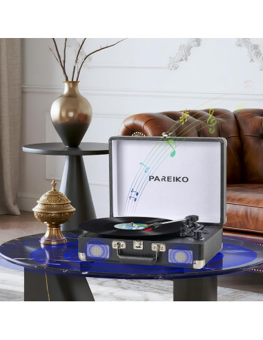Reproductor de Vinilo PAREIKO T316 Bluetooth 3 Velocidades