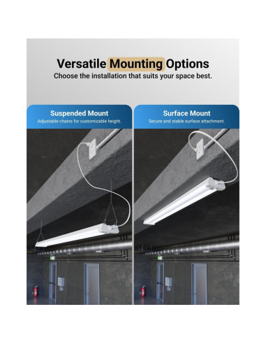 Luz LED de Taller Sunco 40W con Sensor de Movimiento - Paquete de 2