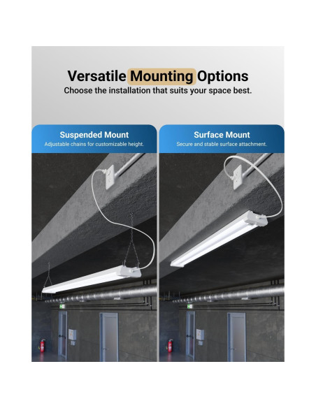 Luz LED de Taller Sunco 40W con Sensor de Movimiento - Paquete de 2