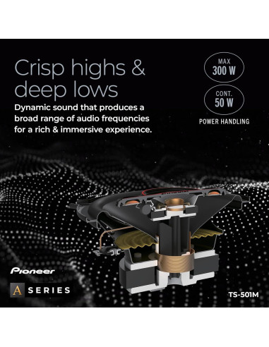 Altavoces Coaxiales Pioneer TS-501M 5.25" 300W para Auto