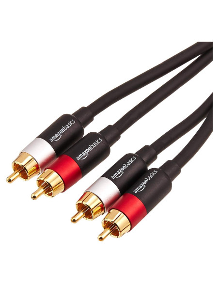Cable RCA Estéreo Amazon Basics 1.22m Conectores Oro